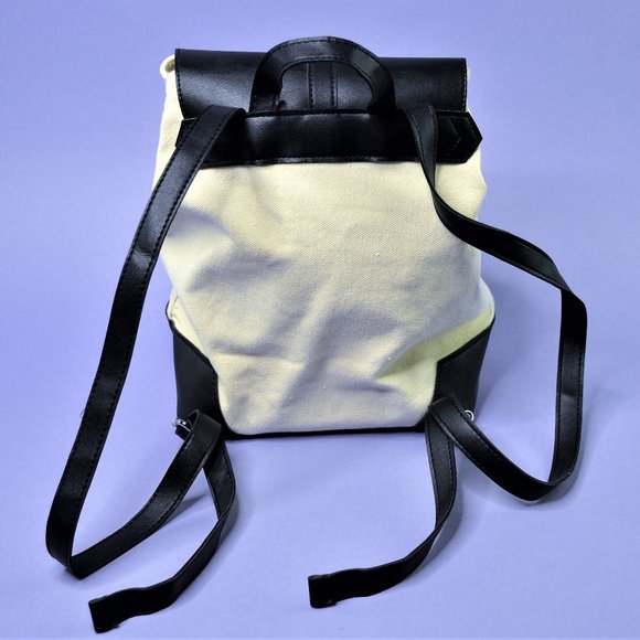 Deux Lux Demi Canvas Backpack in Off-White/Cream & Black - Picture 3 of 13